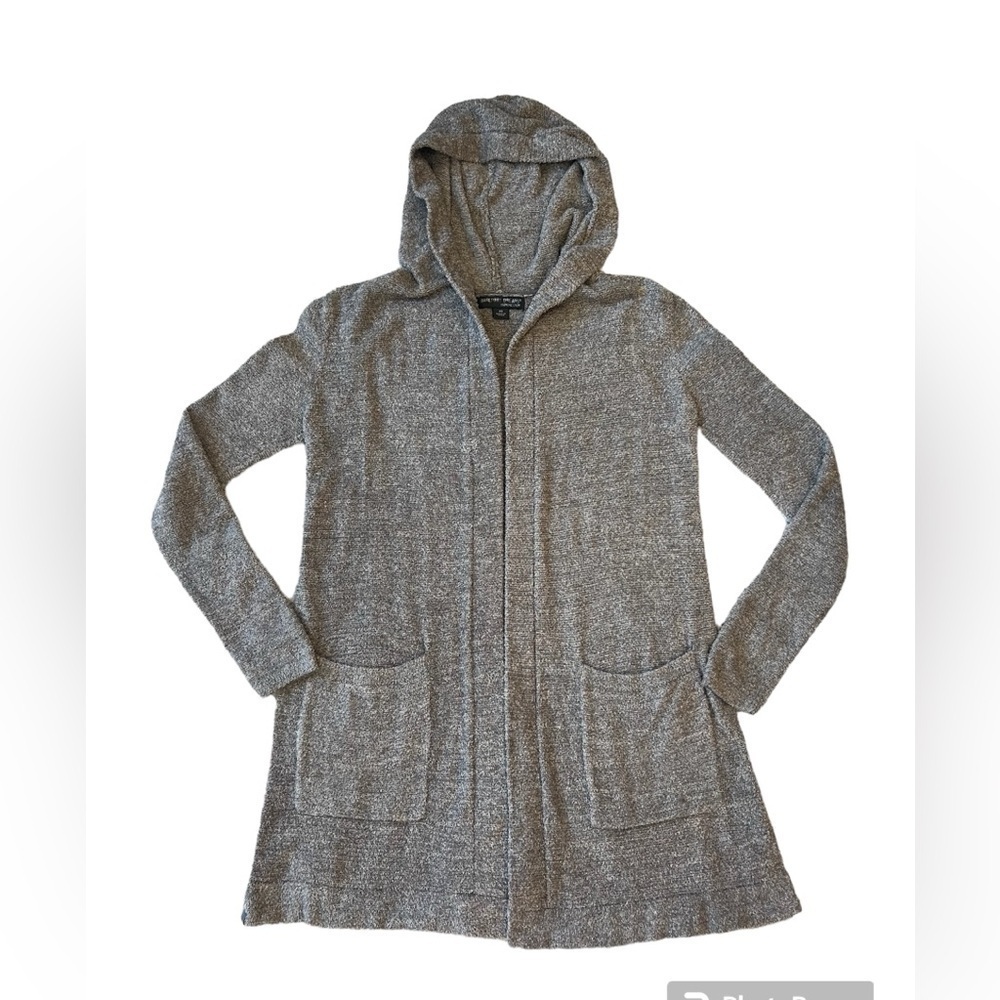 Barefoot Dreams Cozy Chic Lite gray hooded cardigan sweater size extra small - Picture 2 of 8